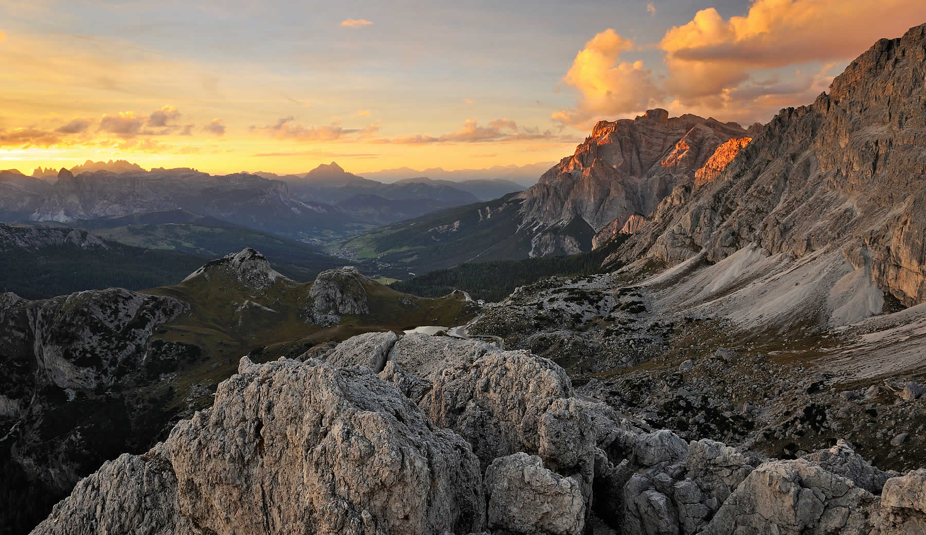 Sonnenuntergang auf den Dolomiten