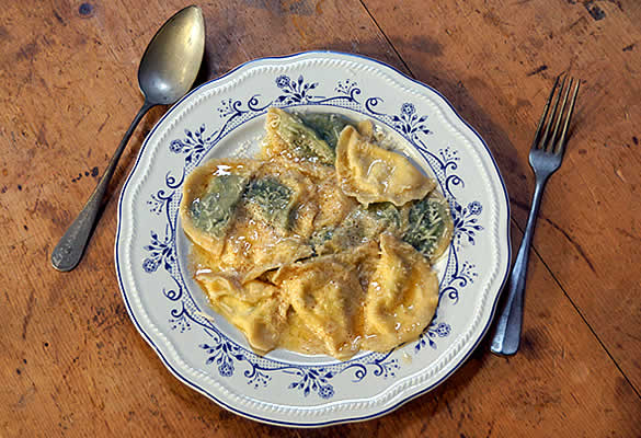 Spinach ravioli from South Tyrol